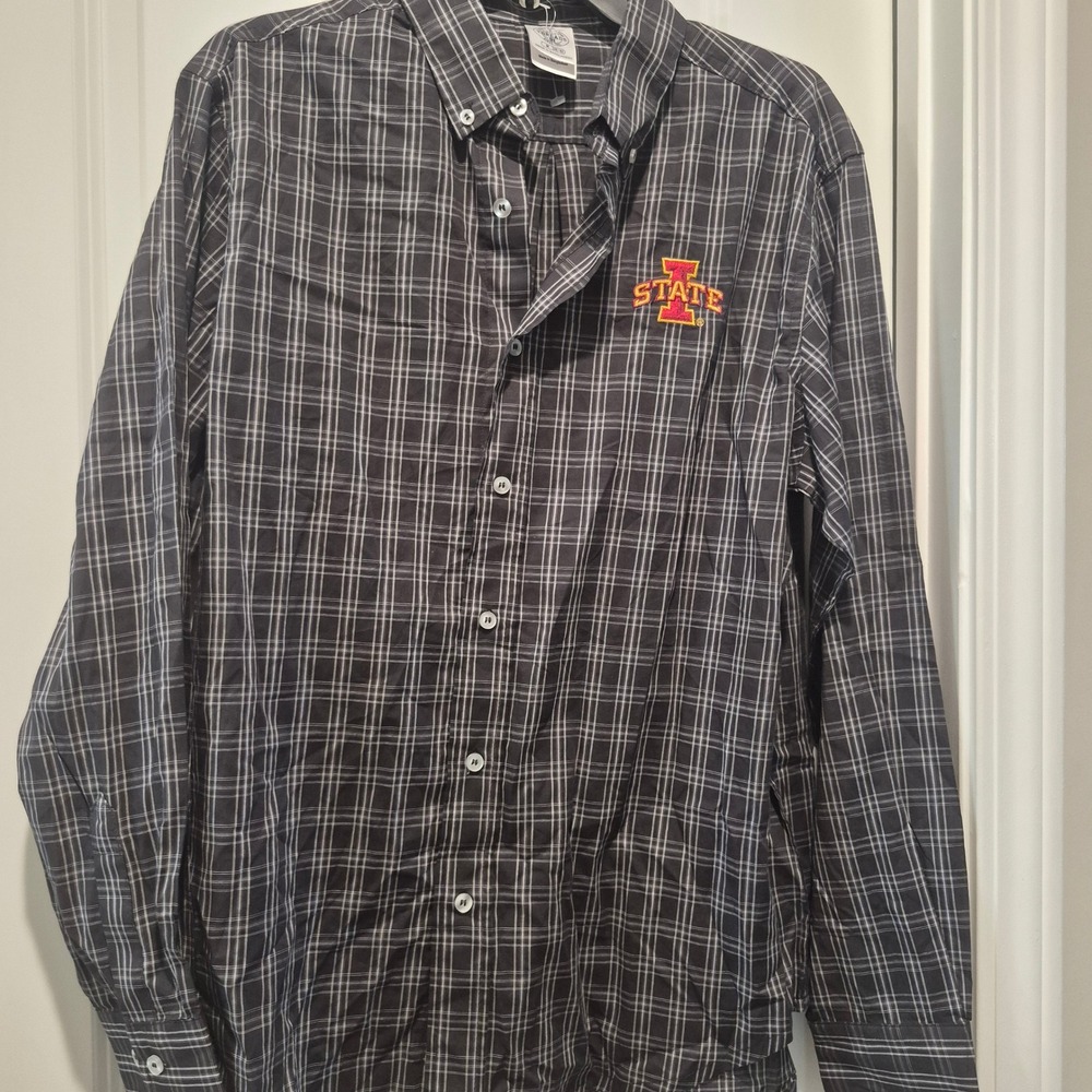 Iowa State Cyclones Plaid Button Down Shirt Mens medium